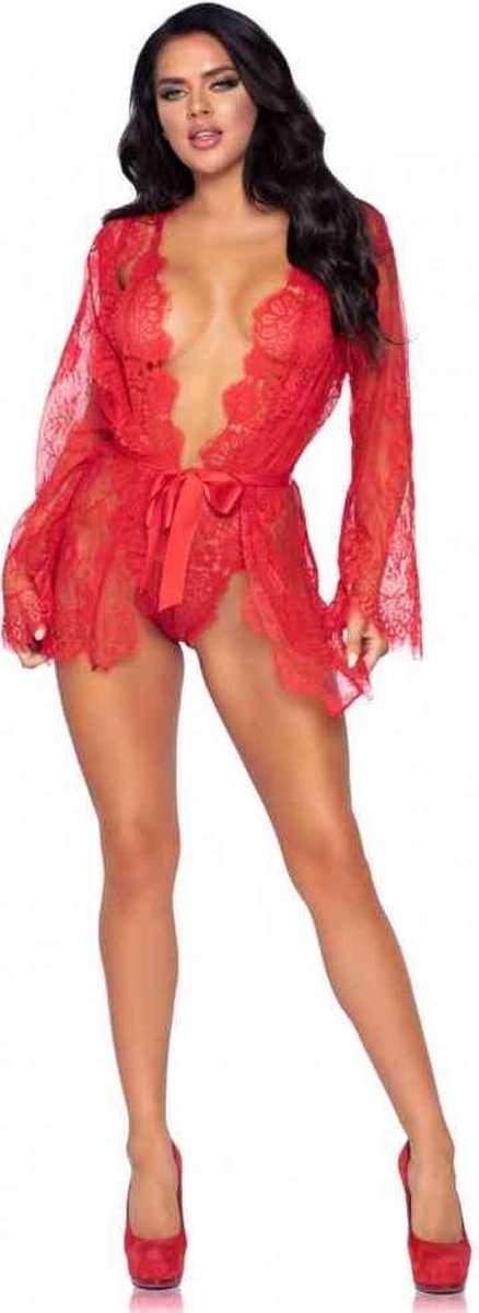 Leg Avenue Set Body & Kimono - Rood