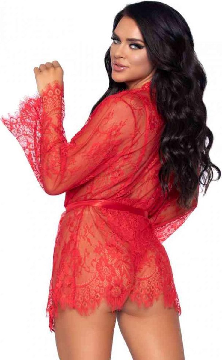 Leg Avenue Set Body & Kimono - Rood