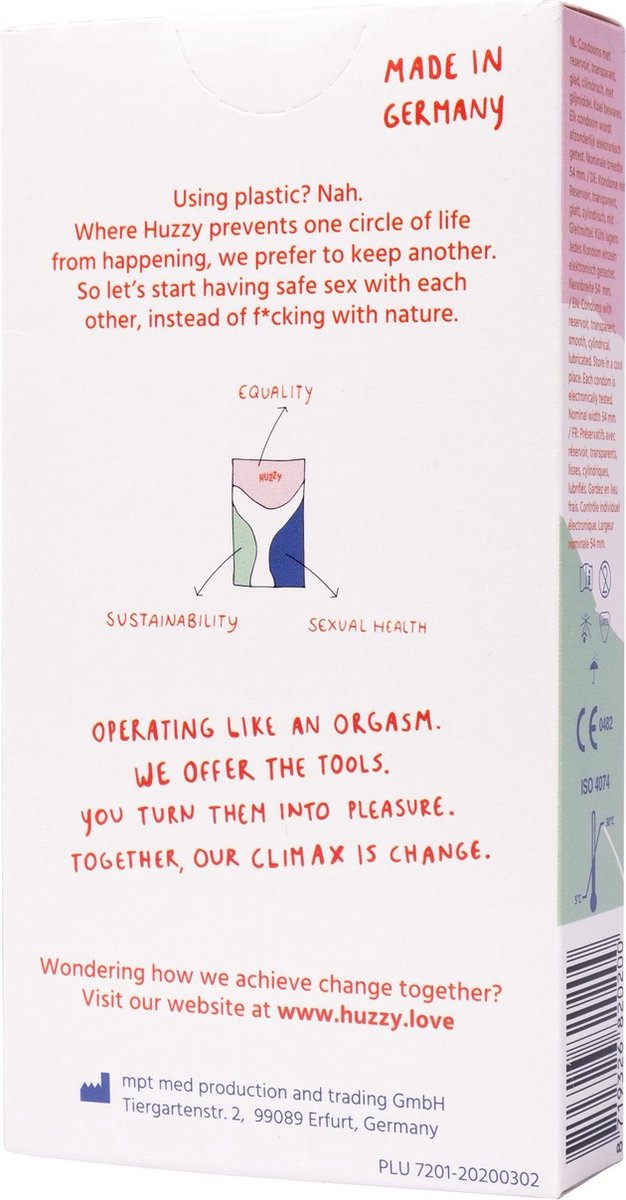 Huzzy Love Vegan condooms 12pc