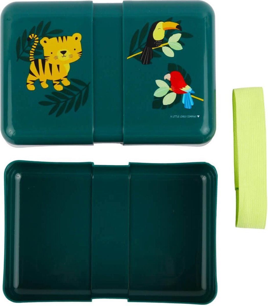 A Little Lovely Company Little Lovely Broodtrommel Jungle 18 Cm Polypropyleen - Groen