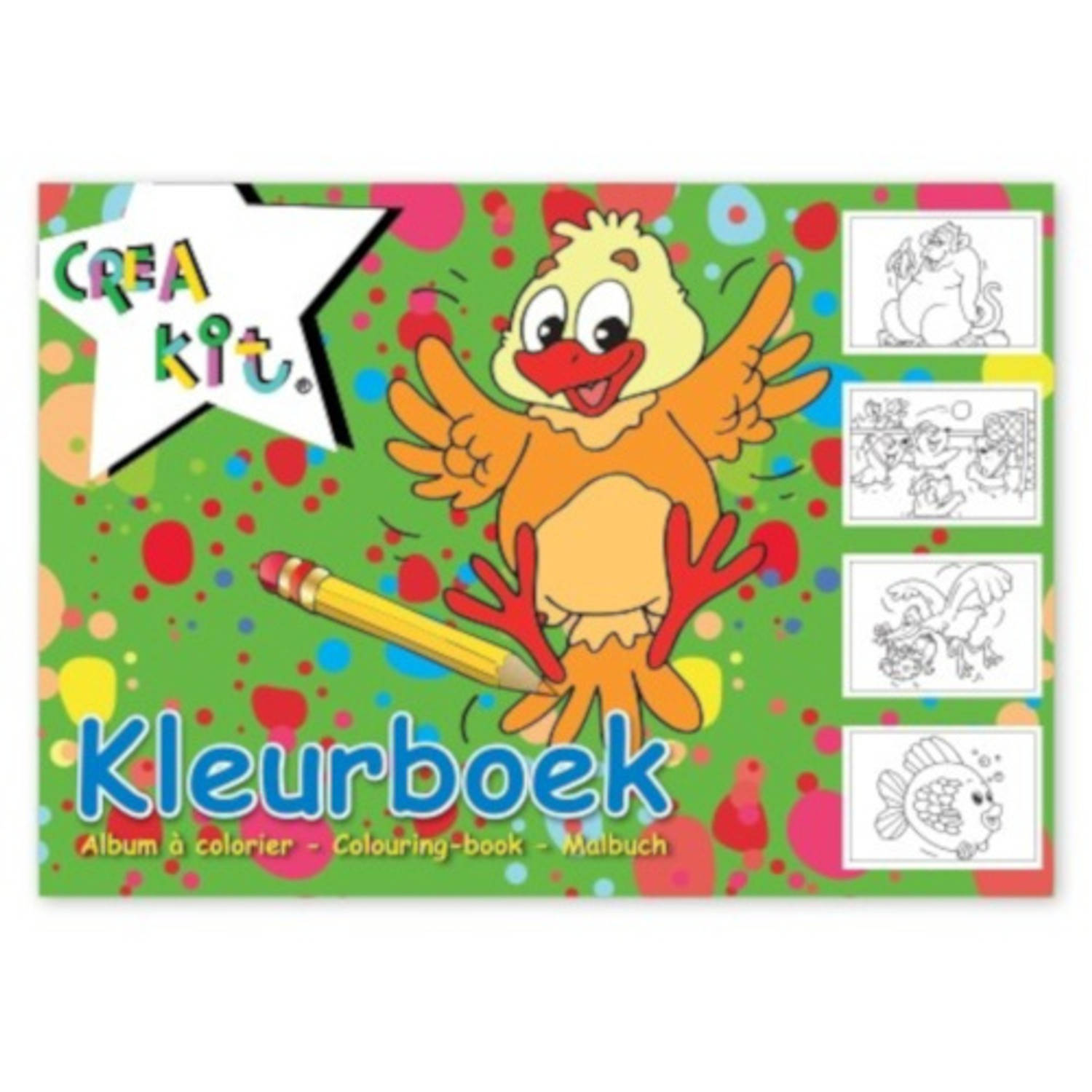 Crea-kit Kleurboek Junior A4 Papier/groen 24 Kleurplaten - Wit