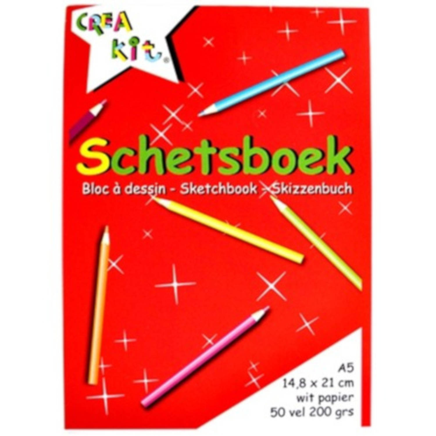 Crea-kit Schetsblok Junior A5 Papier 50 Vellen - Wit