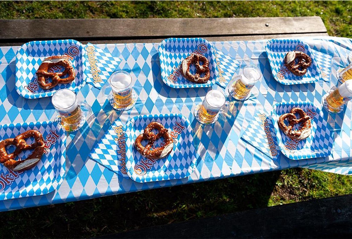 Boland Tafelkleed Oktoberfest 130 X 180 Cm/wit - Blauw