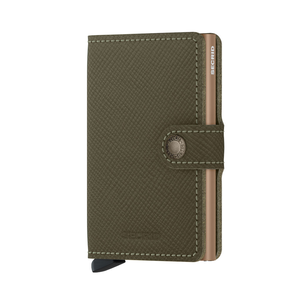 Secrid Mini Wallet Portemonnee Saffiano Olive - Verde