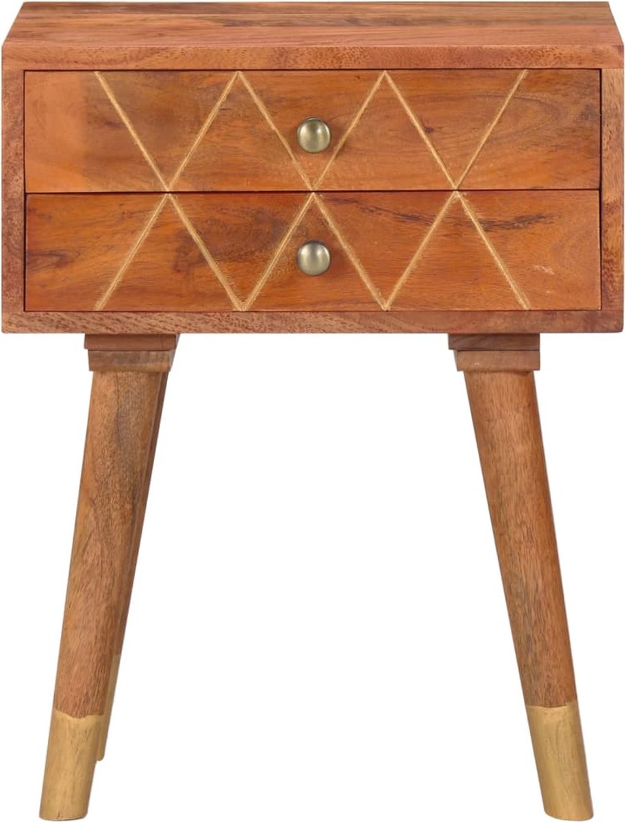 Vidaxl Nachtkastje 43x30x58 Cm Massief Mangohout - Bruin