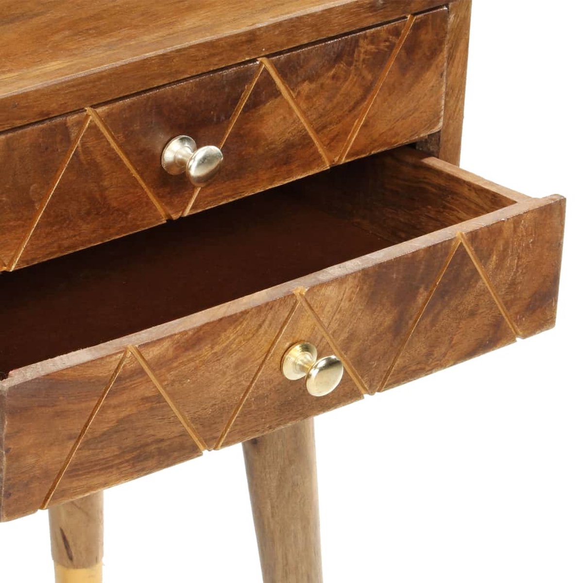 Vidaxl Nachtkastje 43x30x58 Cm Massief Mangohout - Bruin