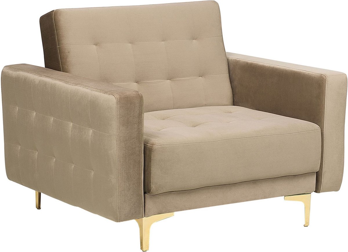 Beliani Aberdeen Fauteuil Fluweel 88 X 106 Cm - Beige