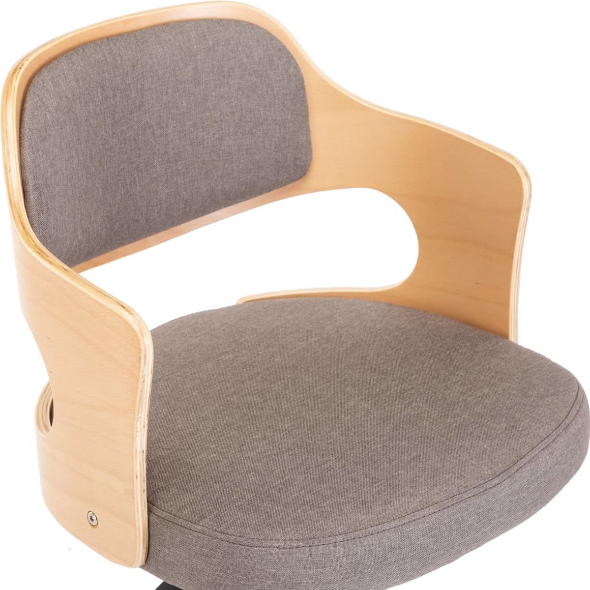 Vidaxl Kantoorstoel Draaibaar Gebogen Hout En Stof Taupe - Bruin