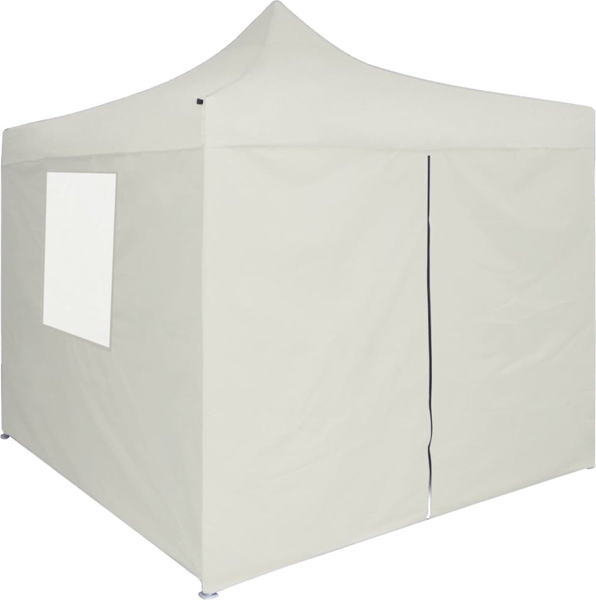 Vidaxl Partytent Met 4 Zijwanden Inklapbaar 2x2 M Staal Crème