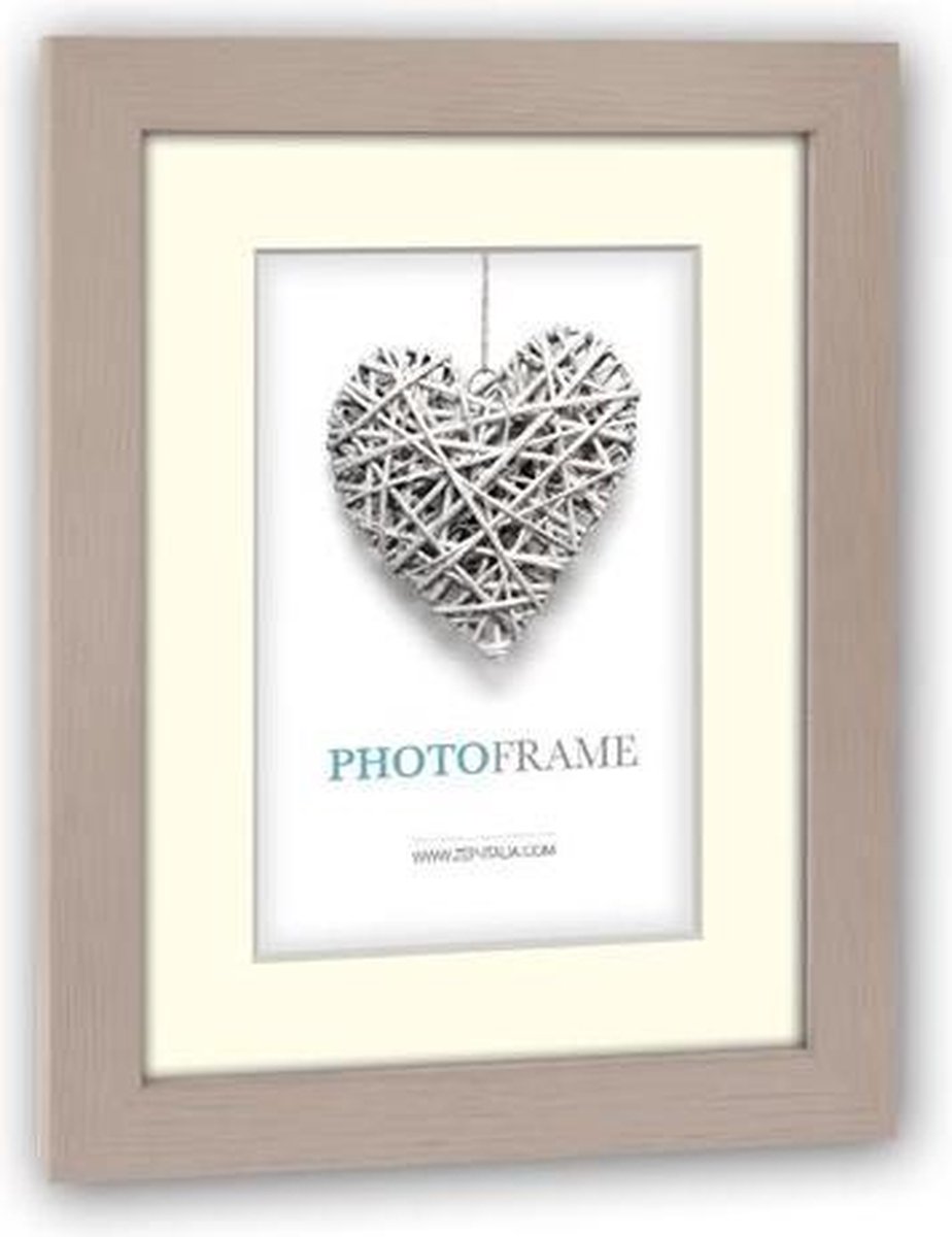 Zep - Houten Fotolijst Taupe Met Passe-partout Regent 2 Formaat 15x20 / 20x30 Cm - V32232 - Beige