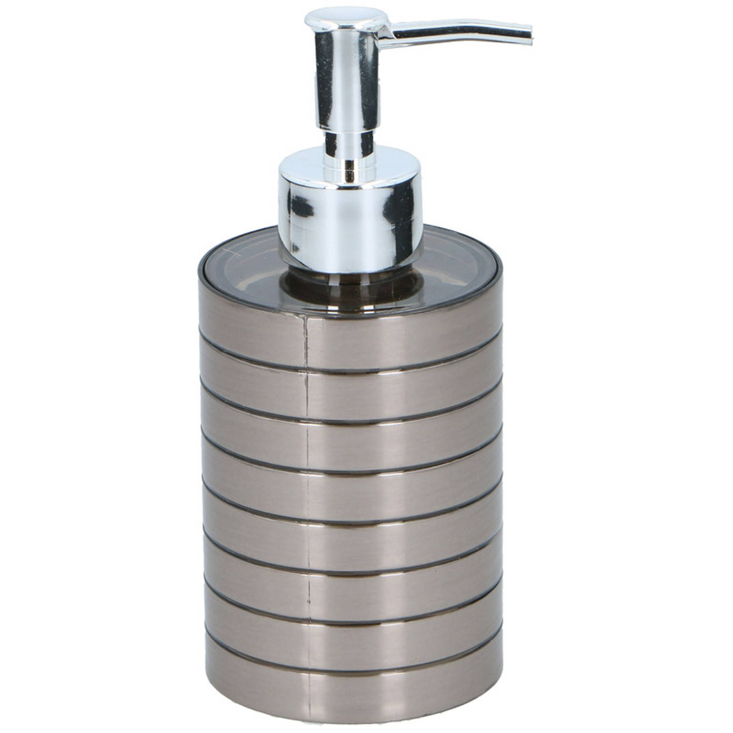 1x Zeeppompje/zeepdispenser 300 Ml Zilver - Zeepdispensers Met Pompje Zilverkleurig - Silver