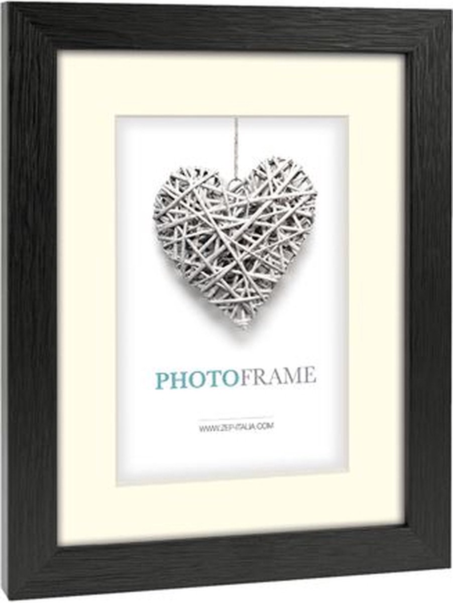 Zep - Houten Fotolijst Met Passe-partout Regent 5 Formaat 10x15 / 15x20 Cm - V32685 - Zwart