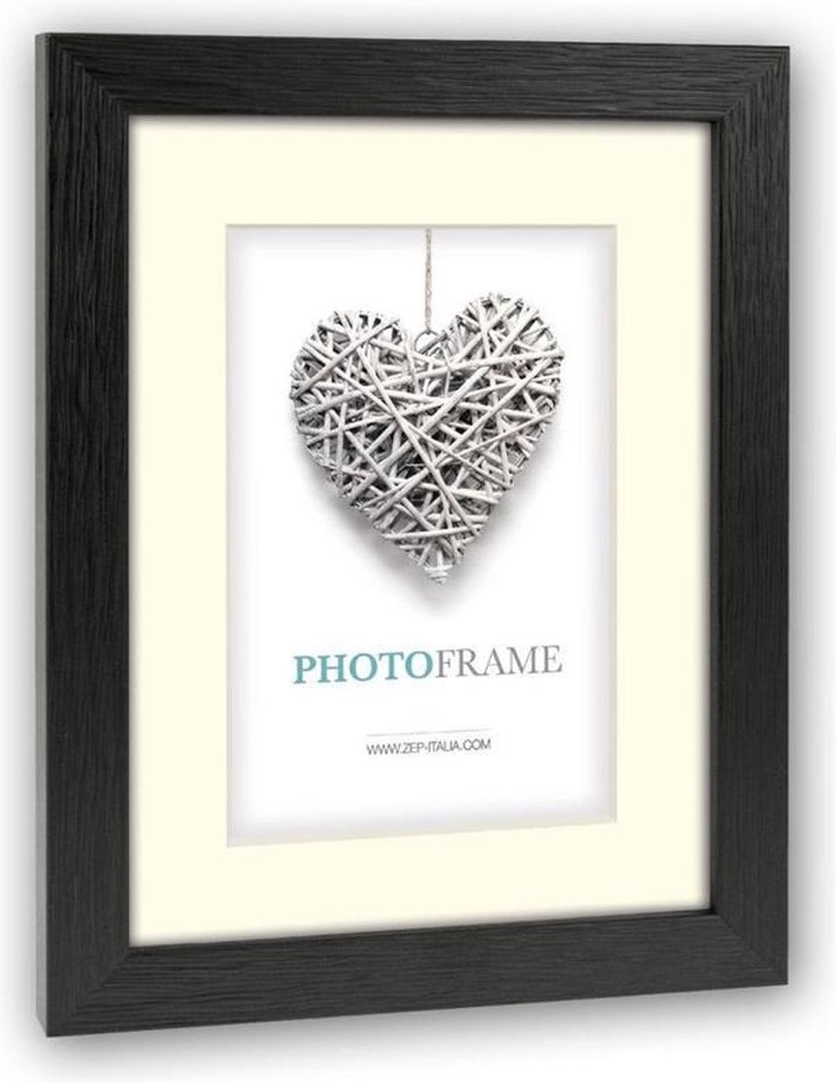Zep - Houten Fotolijst Met Passe-partout Regent 5 Formaat 10x15 / 15x20 Cm - V32685 - Zwart