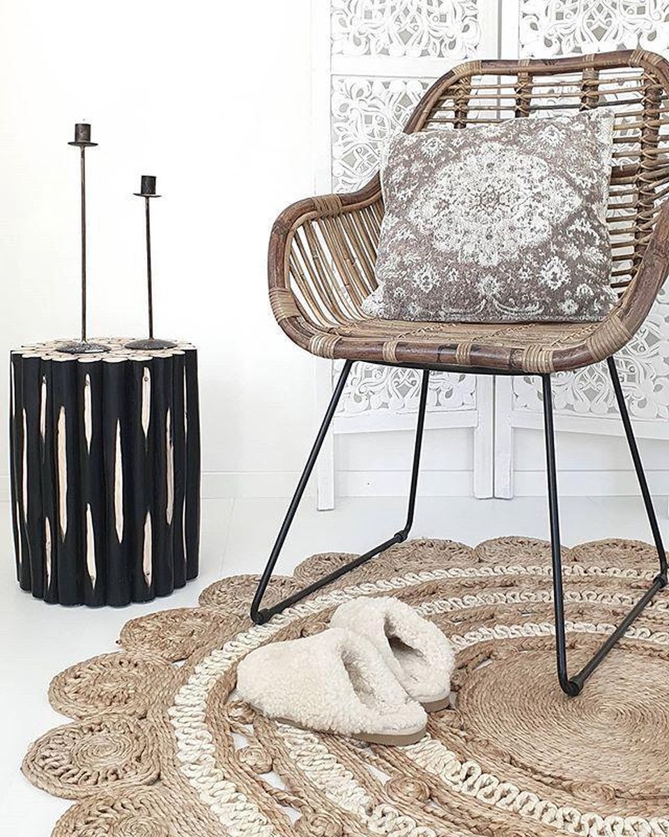 Beliani Altata Nachtkastje Teakhout 30 X 30 Cm - Zwart