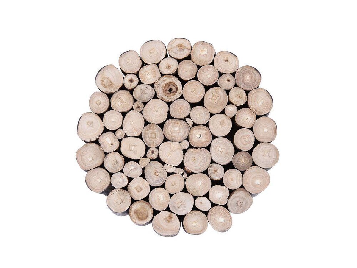 Beliani Altata Nachtkastje Teakhout 30 X 30 Cm - Zwart