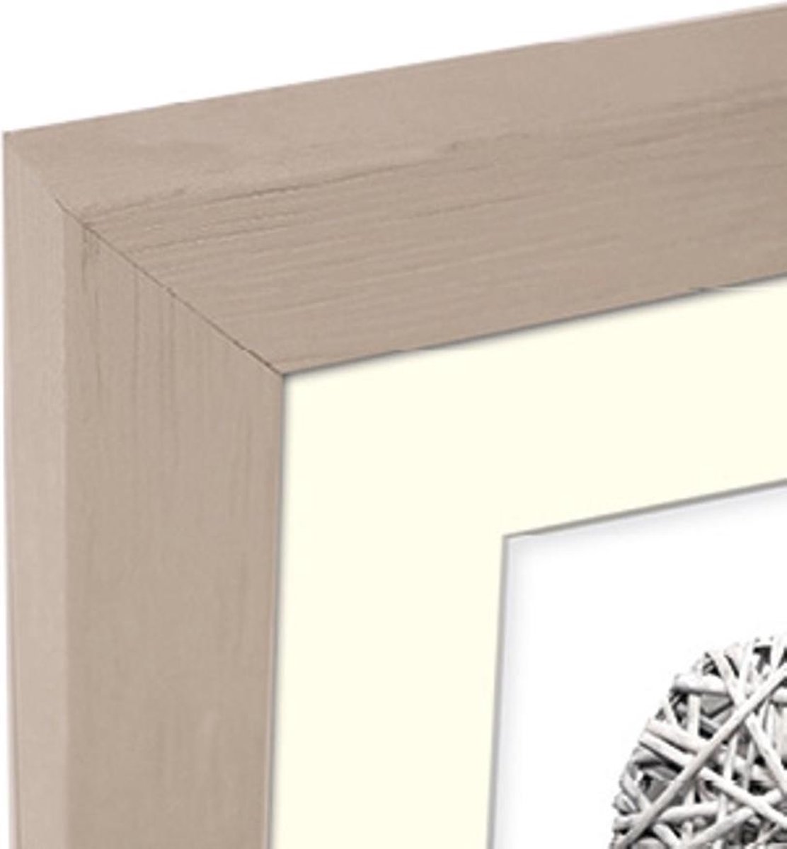 Zep - Houten Fotolijst Taupe Met Passe-partout Regent 2 Formaat 7x10 / 10x15 Cm - V32462