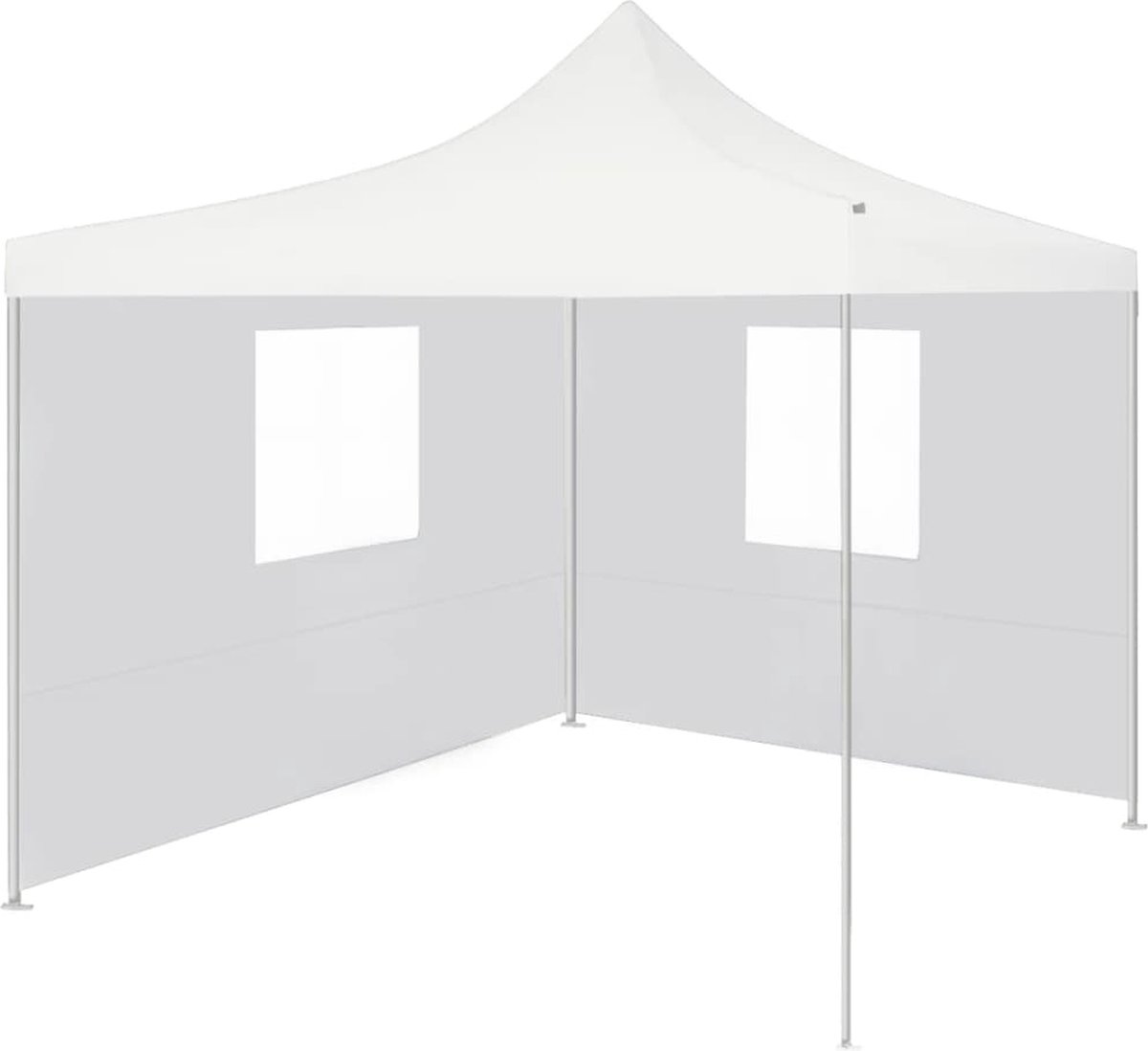 Vidaxl Partytent Met 2 Zijwanden Inklapbaar 2x2 M Staal - Wit