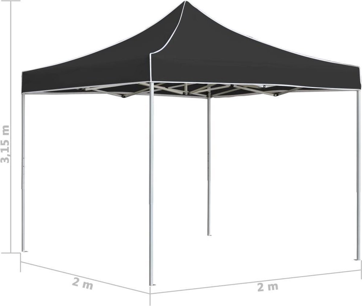 Vidaxl Partytent Professioneel Inklapbaar 2x2 M Aluminium Antraciet