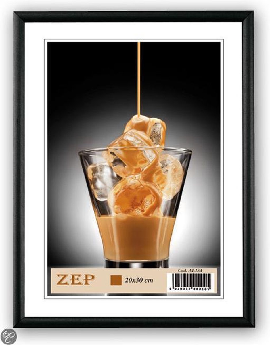 Zep - Aluminium Fotolijst Ombretta Voor Foto Formaat 20x30 - Al1b4 - Zwart