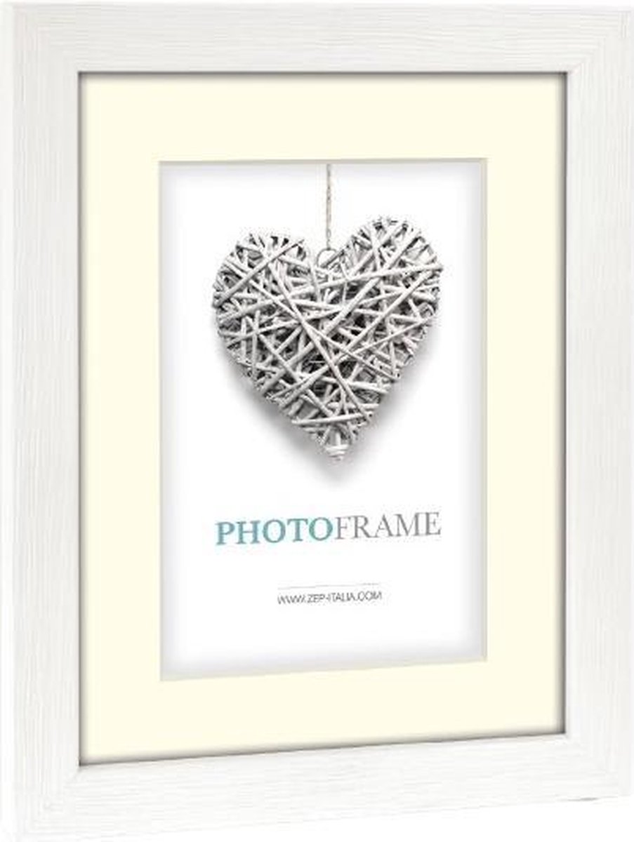 Zep - Houten Fotolijst Met Passe-partout Regent 4 Formaat 7x10 / 10x15 Cm - V32464 - Wit