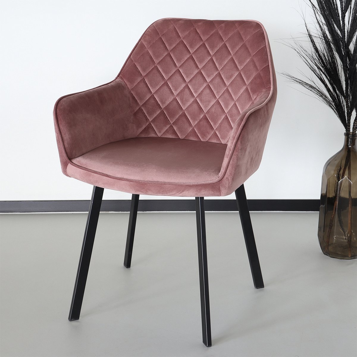 Lizzely Garden & Living Eetkamerstoel Yurgan Velvet - Roze