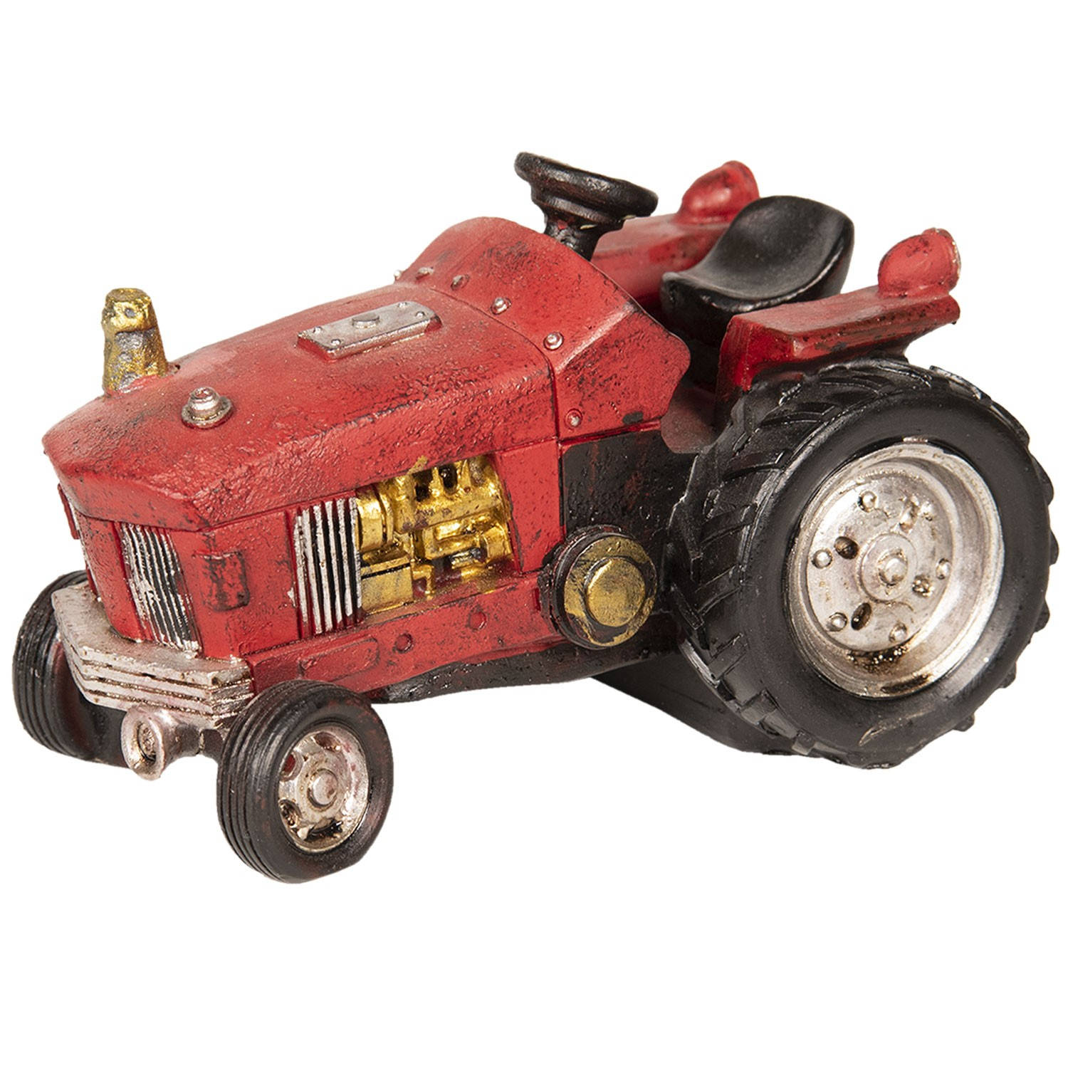 Clayre & Eef Decoratie Tractor 14*9*9 Cm Polyresin Staand Polyresin Tractor 6pr2530 - Rood