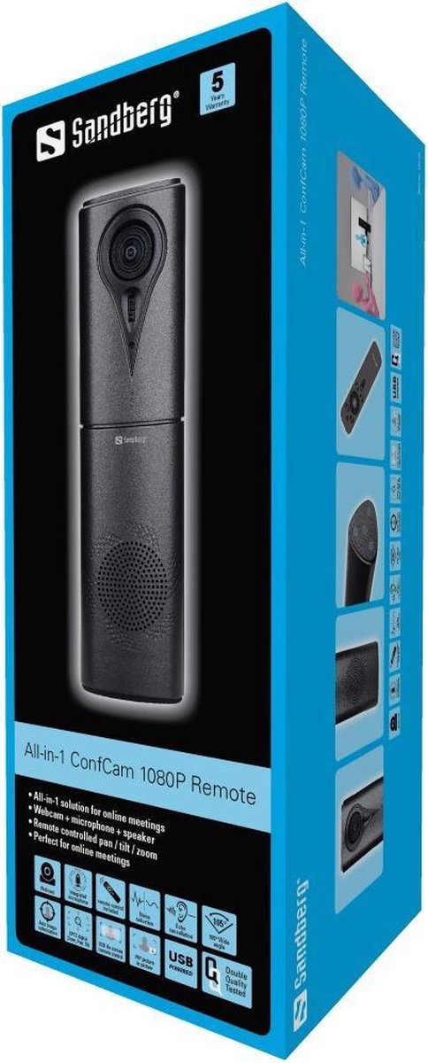 Sandberg 134-23 webcam 2,1 MP 1920 x 1080 Pixels USB 2.0 - Zwart