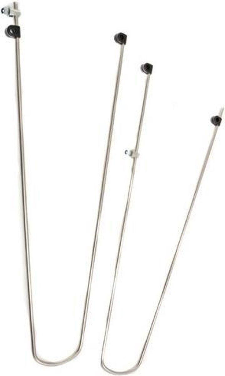 TOM Spatbordstang Verstelbaar Aluminium Zilver 2 Stuks - Silver