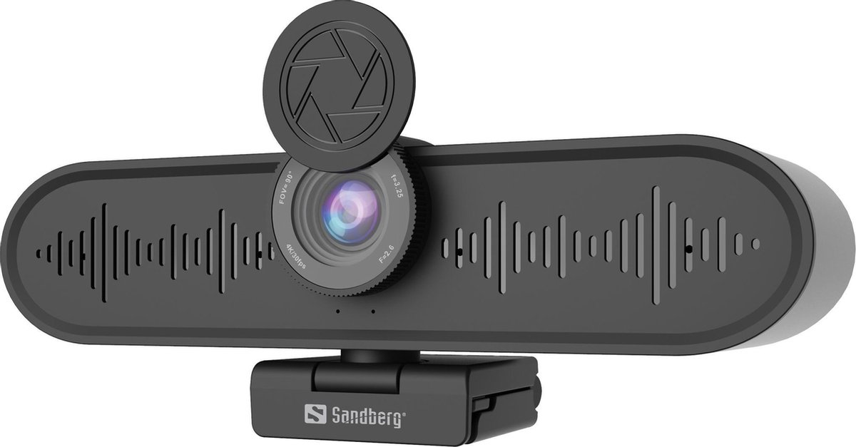 Sandberg 134-24 webcam 3264 x 2448 Pixels USB 3.2 Gen 1 (3.1 Gen 1) - Zwart