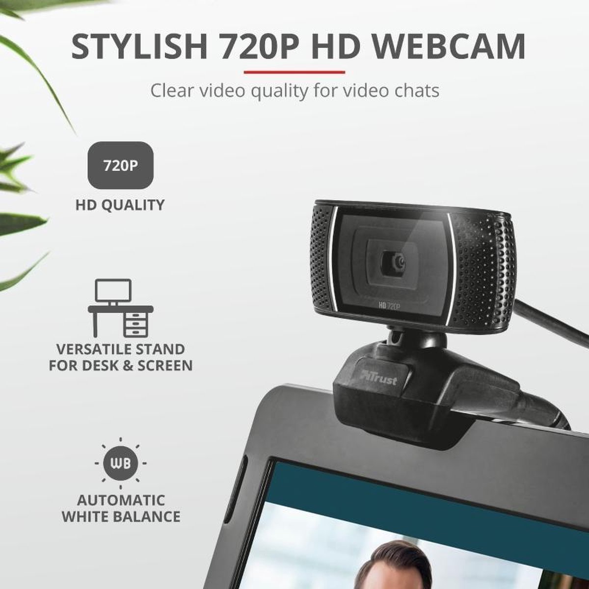Trust Doba webcam 1280 x 720 Pixels USB - Zwart