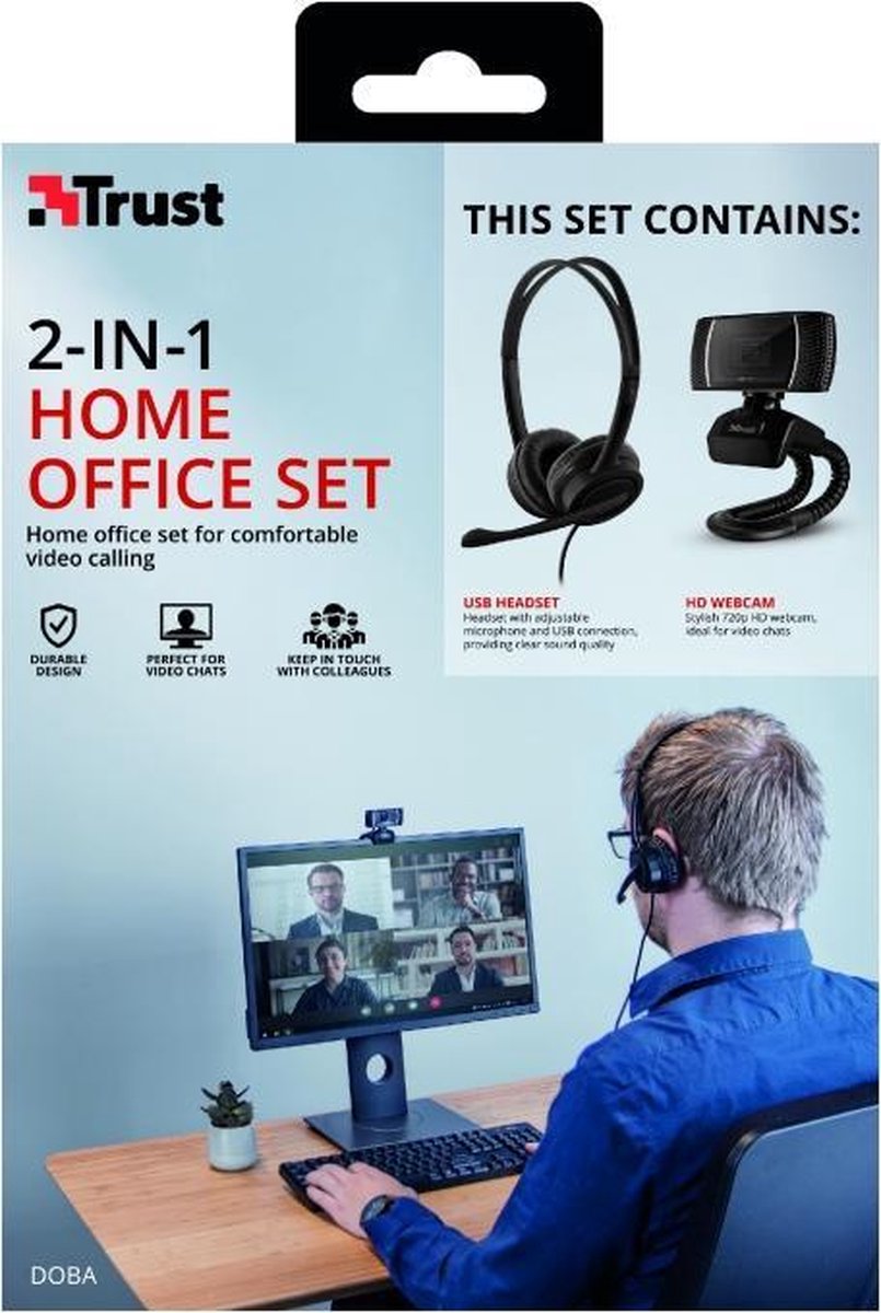 Trust Doba webcam 1280 x 720 Pixels USB - Zwart