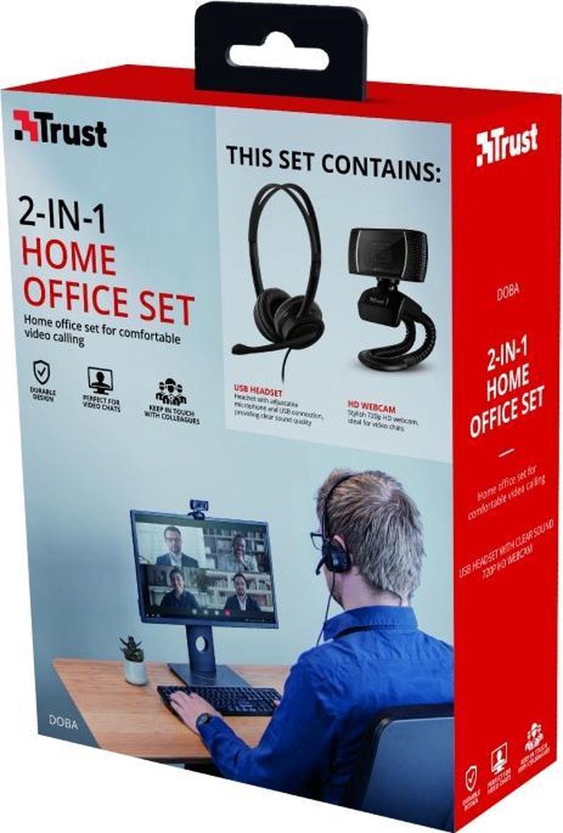 Trust Doba webcam 1280 x 720 Pixels USB - Zwart