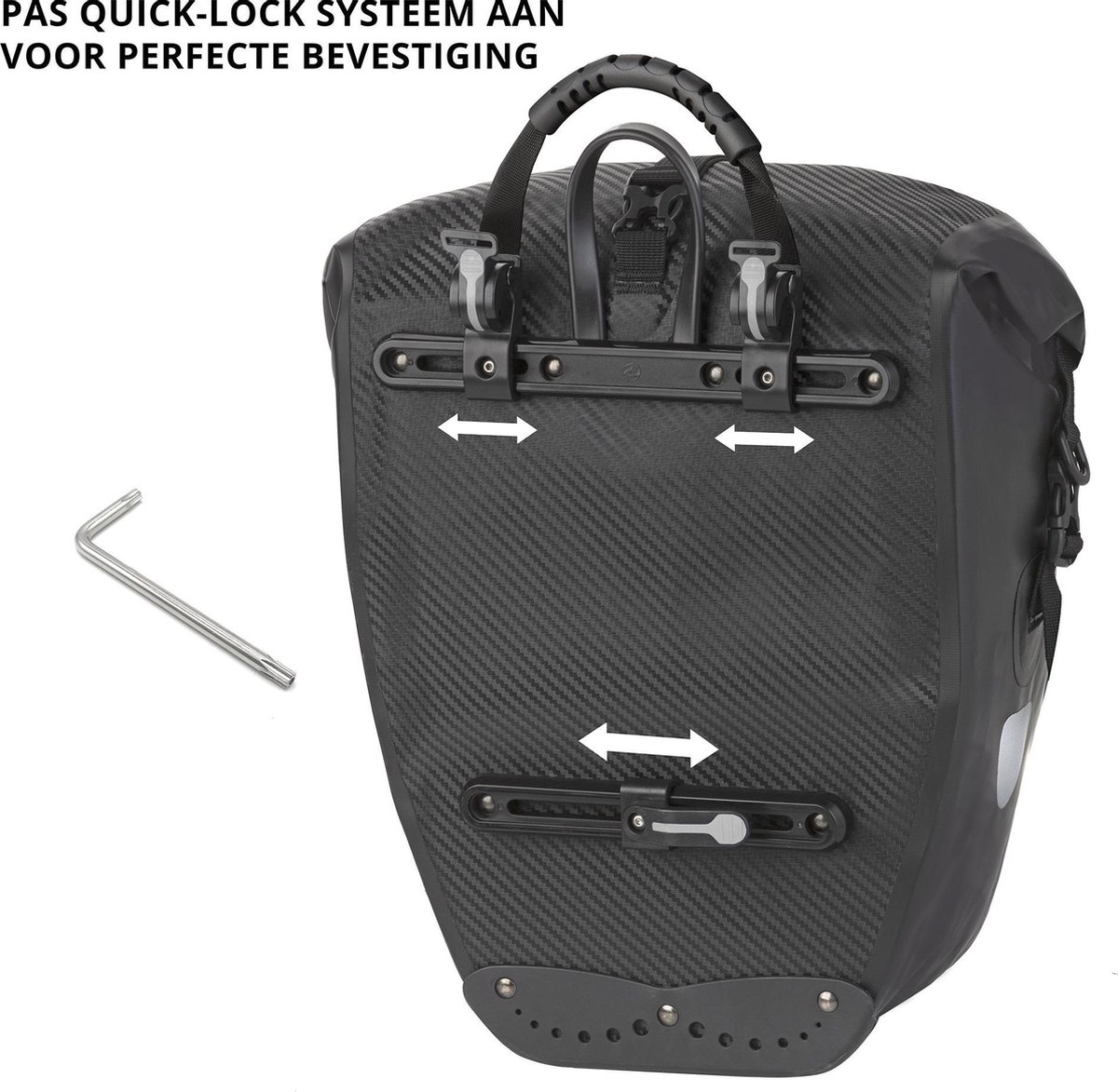 DUTCH MOUNTAIN Dutch Moutains Enkele Fietstas Oersterke En 100% Waterdichte Fietstas En Schoudertas In 1 28 Liter - Zwart