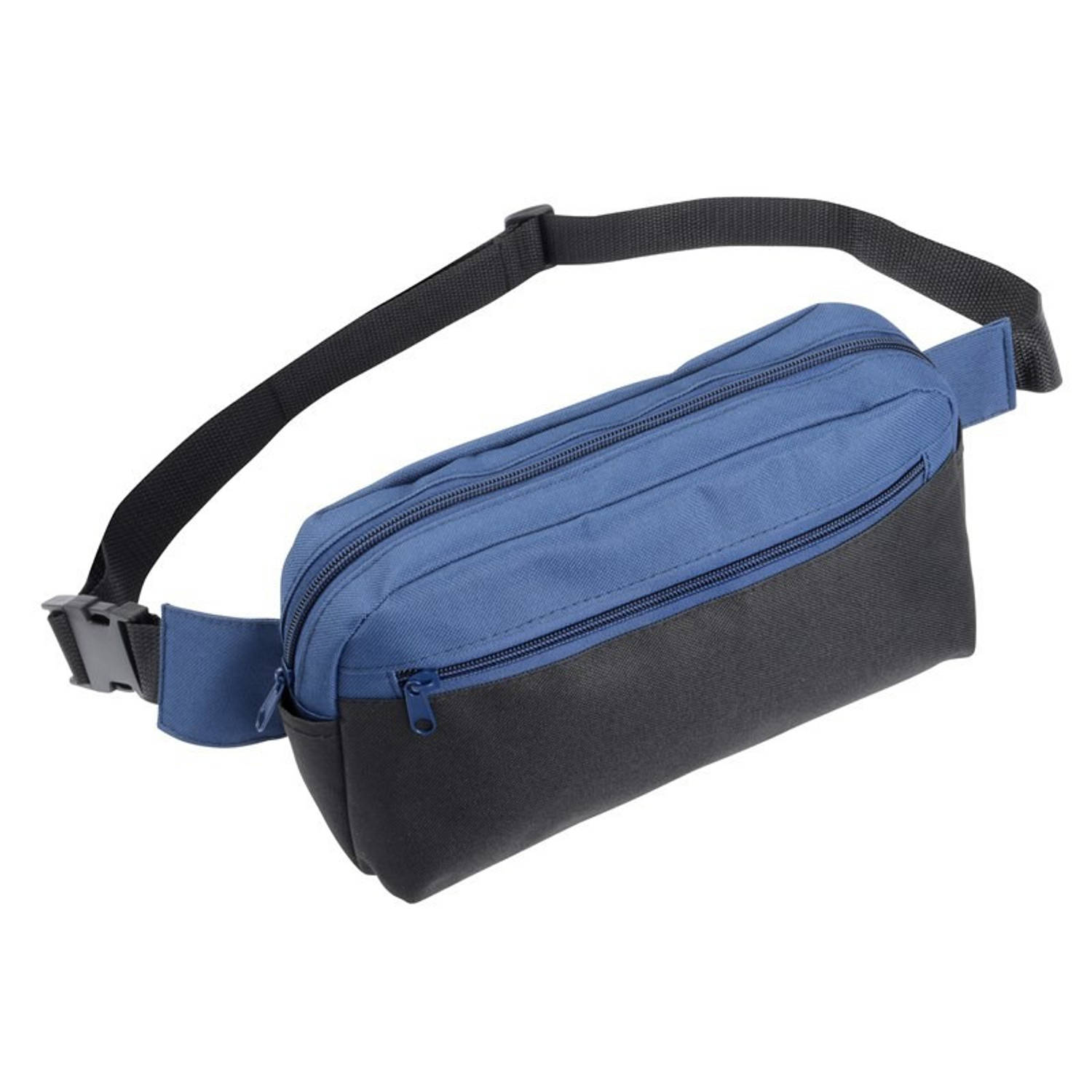 /zwart Heuptasje/buideltasje 28 X 17 Cm -/zwarte Heuptassen/fanny Pack Voor Op Reis/onderweg - Blauw