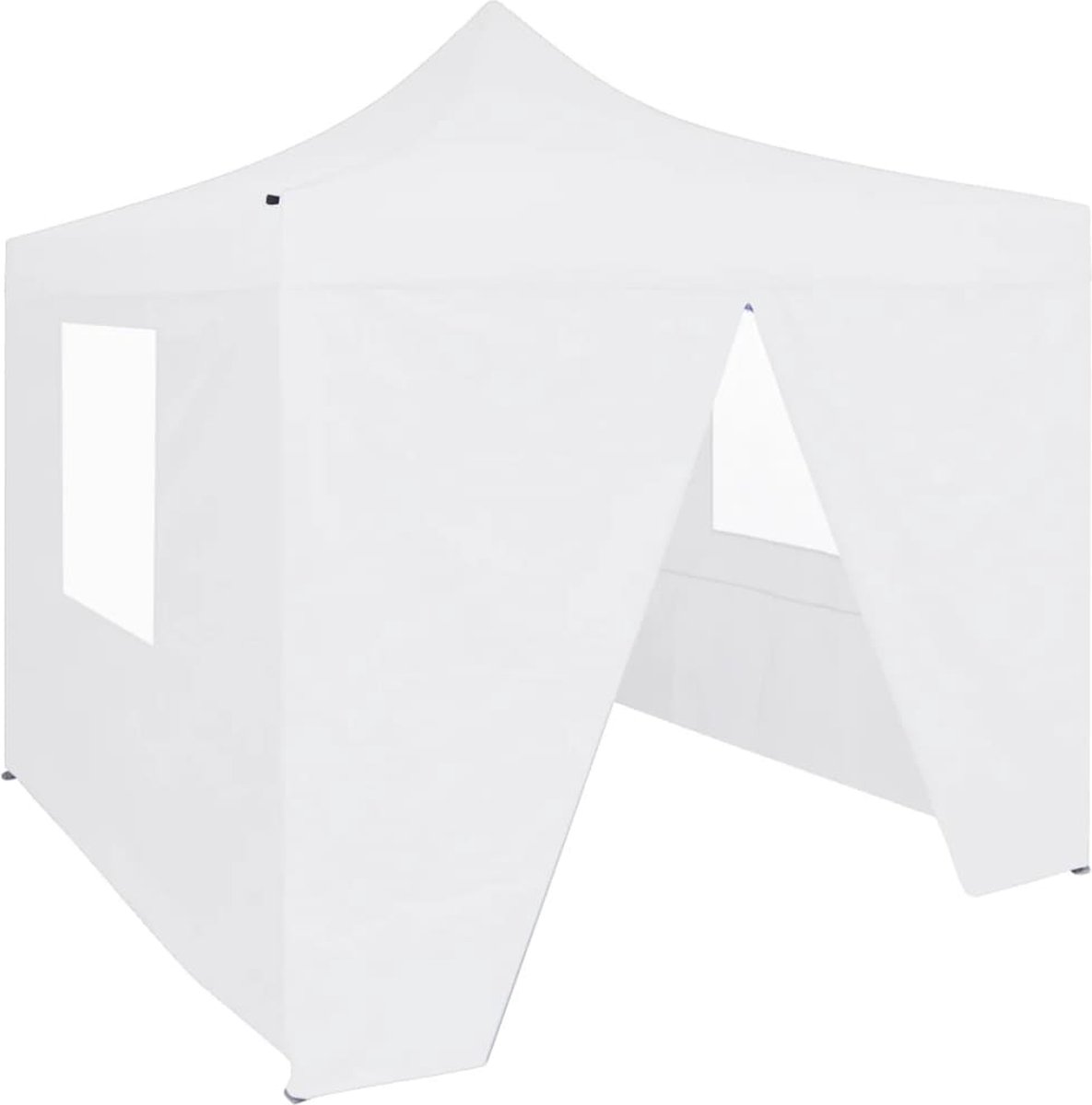 Vidaxl Partytent Met 4 Zijwanden Inklapbaar 2x2 M Staal - Wit