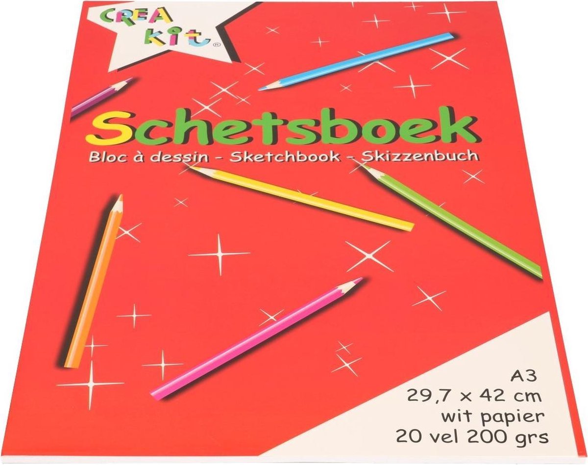 Schetsboek A3 Papier - 20 Vellen - Tekenboeken A3 Papier - Wit