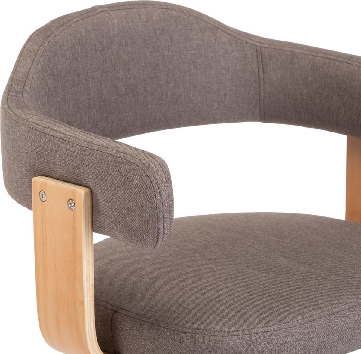 Vidaxl Eetkamerstoelen 2 St Draaibaar Gebogen Hout En Stof Taupe - Bruin