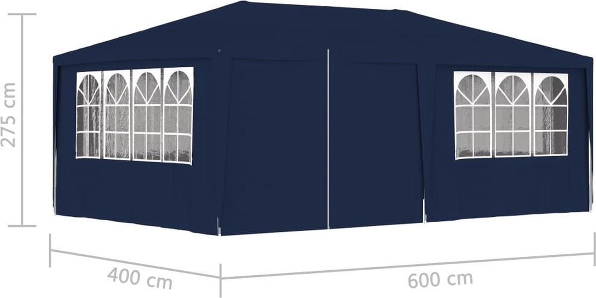 Vidaxl Partytent Met Zijwanden Professioneel 90 G/m² 4x6 M - Blauw