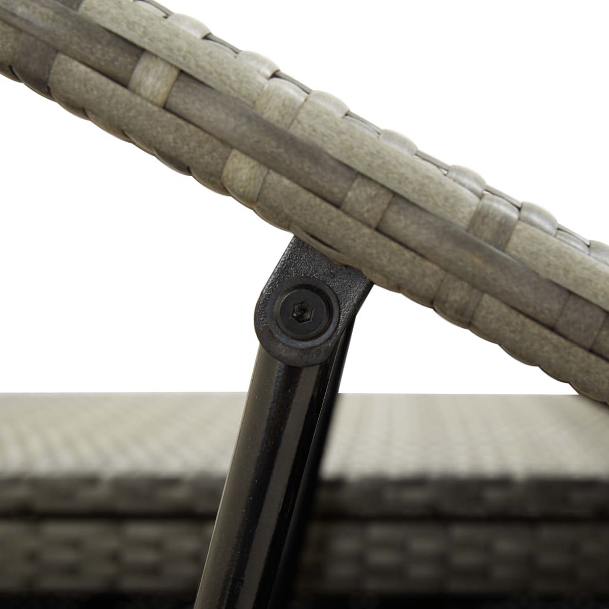 Vidaxl Ligbed Met Kussen 2-persoons Poly Rattan - Grijs