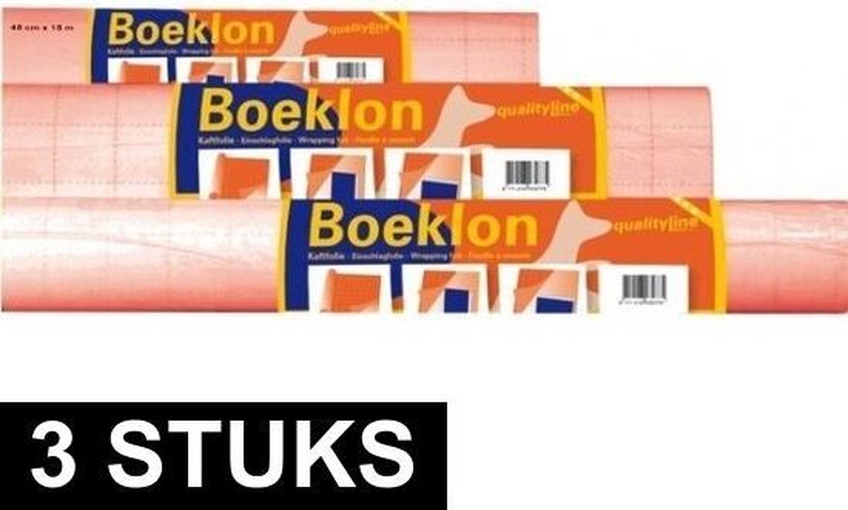 Boeklon 3 Rollen Kaftfolie Zelfklevend 250 X 33 Cm - Transparante Lamineer Folie