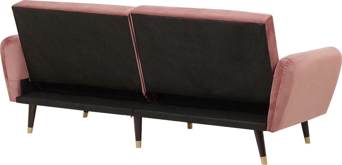 Beliani Vimmerby Slaapbank Fluweel 110 X 212 Cm - Roze