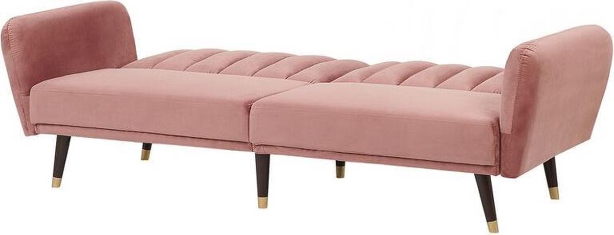 Beliani Vimmerby Slaapbank Fluweel 110 X 212 Cm - Roze