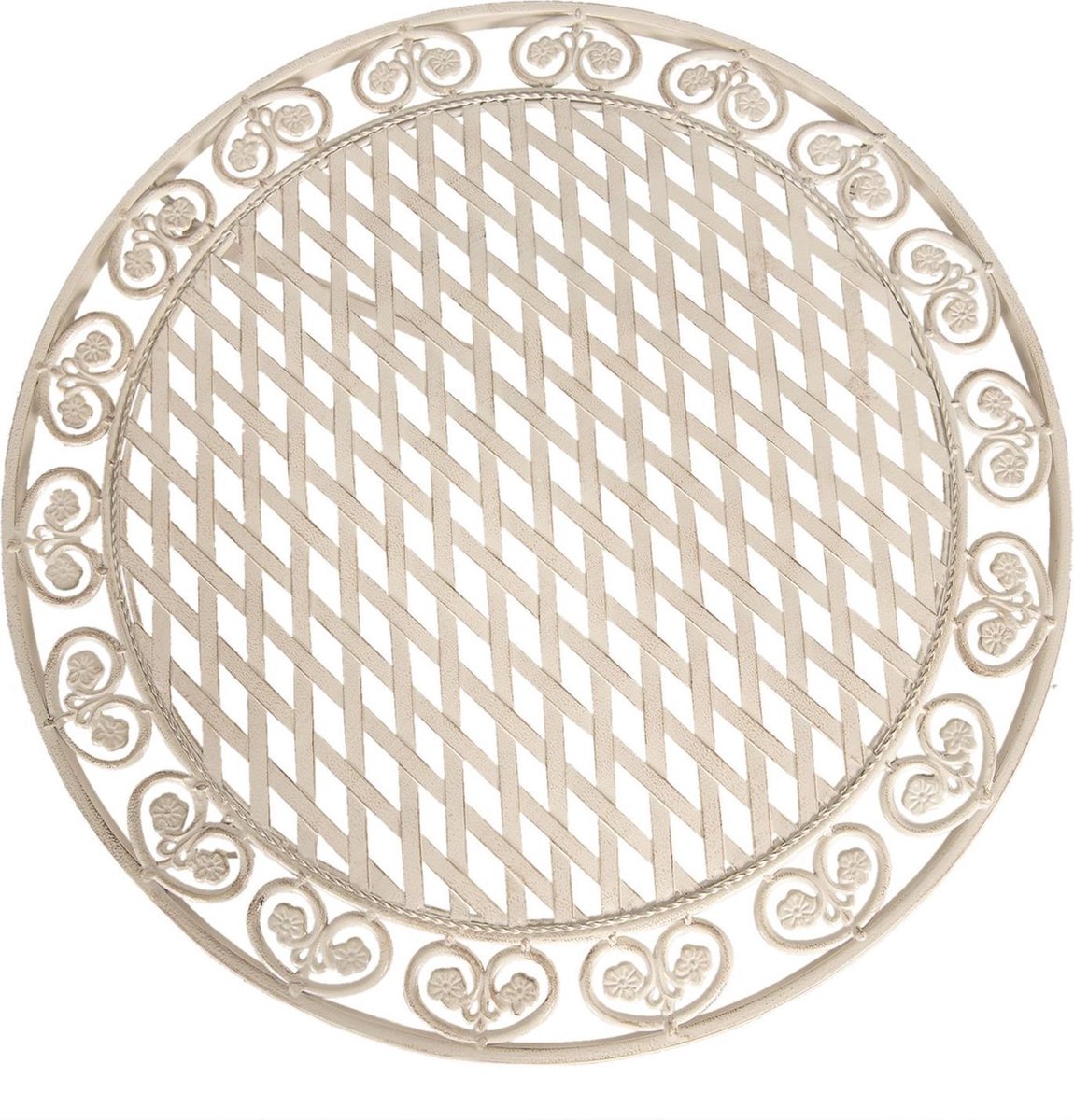 Clayre & Eef Tafel + 2 Stoelen Ø 70x76 Cm / 39x48x91 Cm (2)