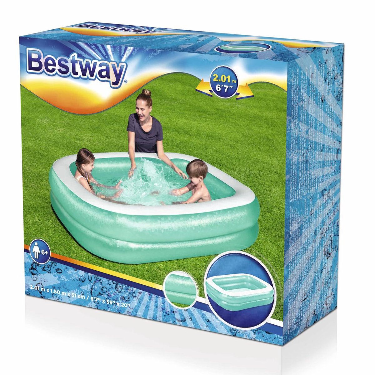 Bestway Familie Zwembad - 201x150x51cm - Model 54005 - Opblaasbaar - Groen