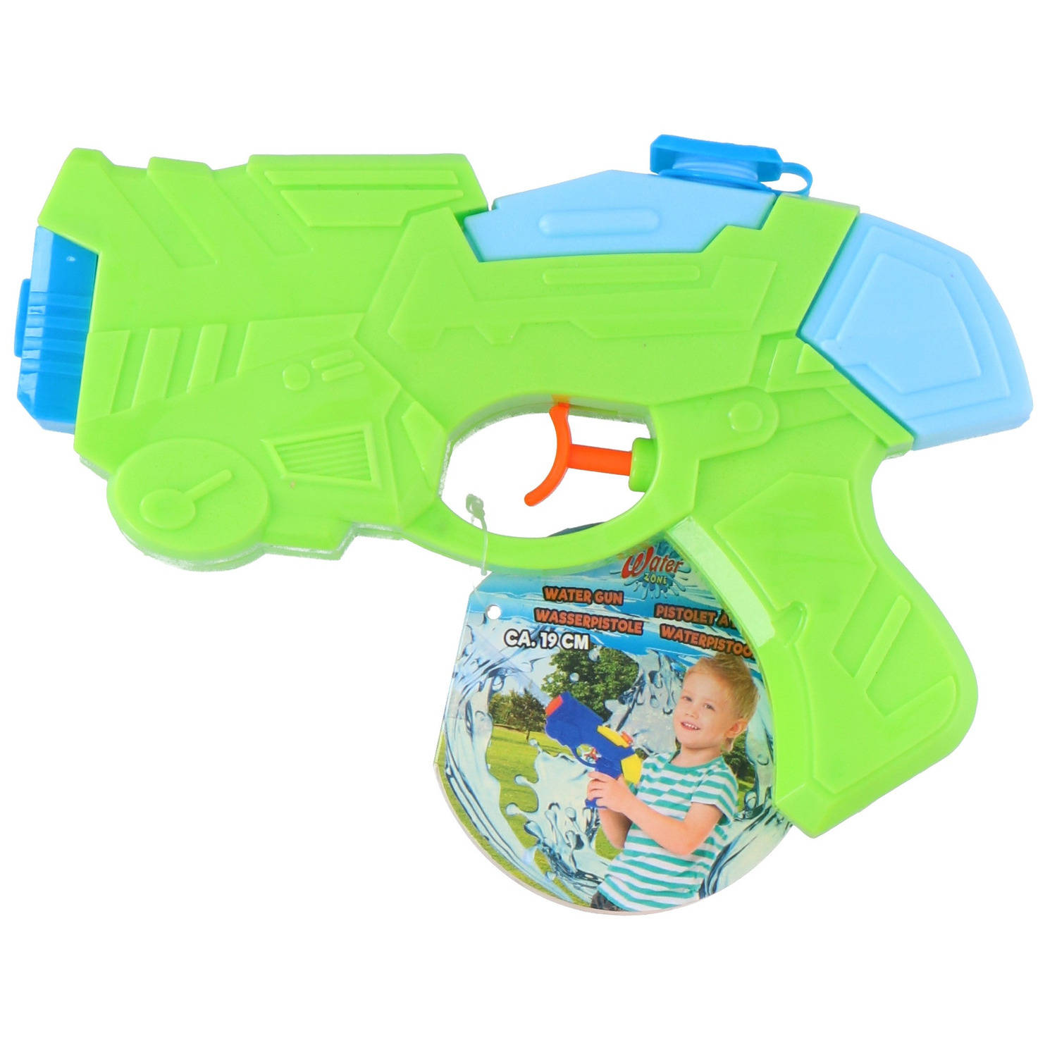 1x Waterpistolen/waterpistool Van 19 Cm Kinderspeelgoed - Waterspeelgoed Van Kunststof - Watertank Van 30 Ml - Groen