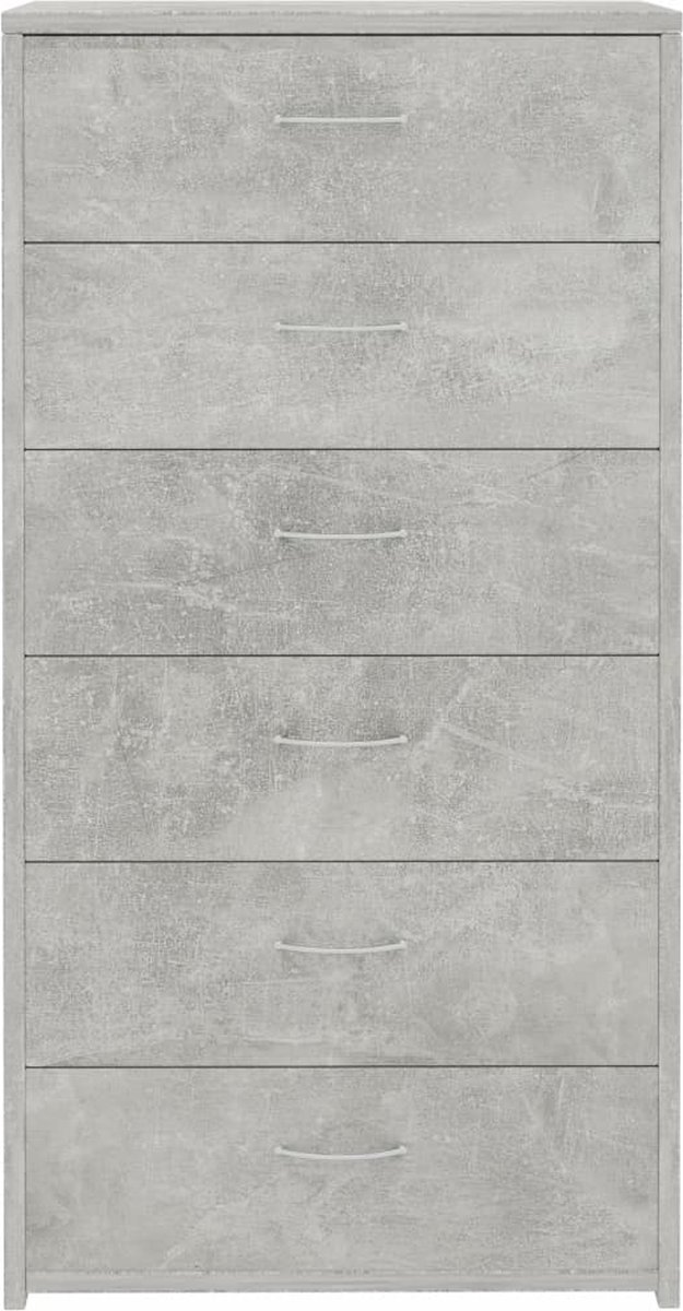 Vidaxl Dressoir Met 6 Lades 50x34x96 Cm Spaanplaat Beton - Grijs