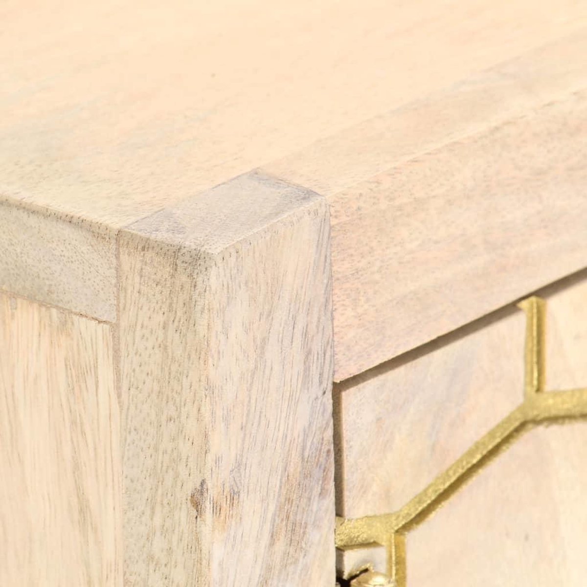 Vidaxl Dressoir 120x30x75 Cm Massief Mangohoutkleurig - Goud