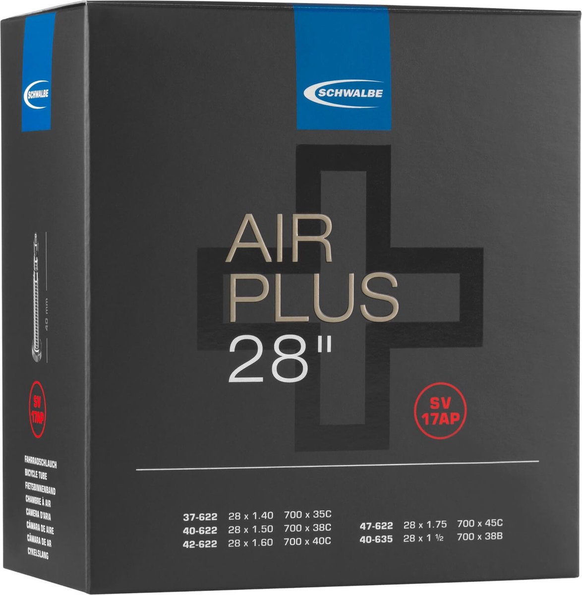 Schwalbe Binnenband 17ap 28 X 1.40/1.75 (40/47-622/635) Fv 40 Mm - Zwart