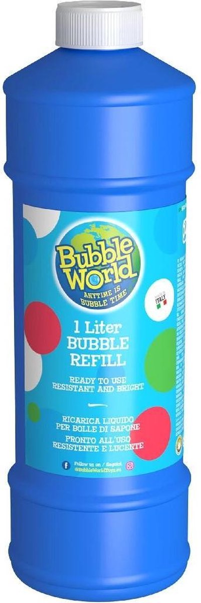 Bubble World Navulfles Classic Bellenblaassop 1000 Ml - Blauw