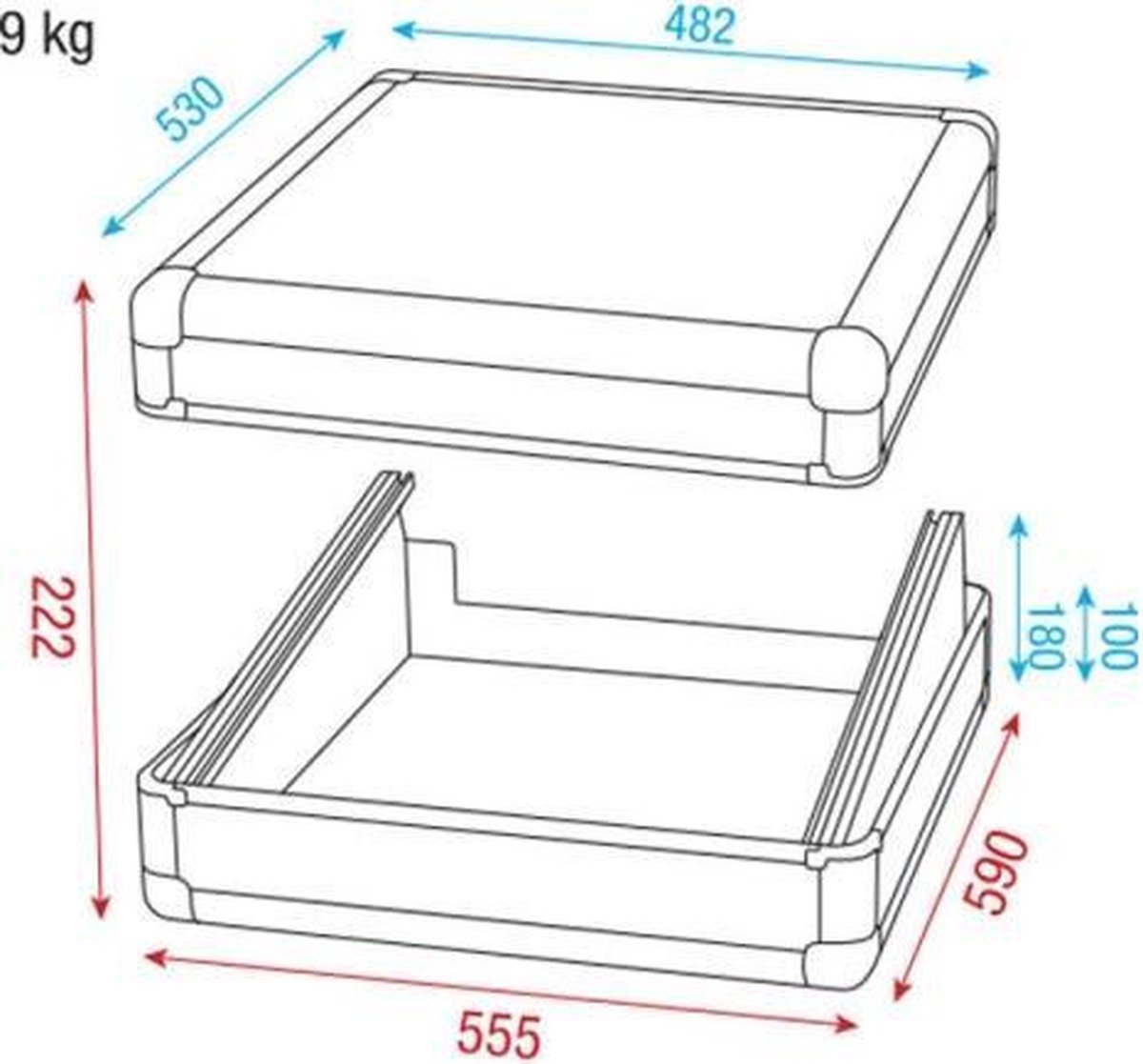 DAP ACA-MIX2 flightcase voor 19 inch DJ-gear 12U valueline